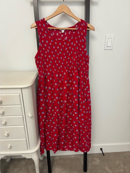 croft & barrow Dresses & Skirts - Red Sleeveless Floral Midi Dress by Croft and Barrow. Size XL. Rayon summer